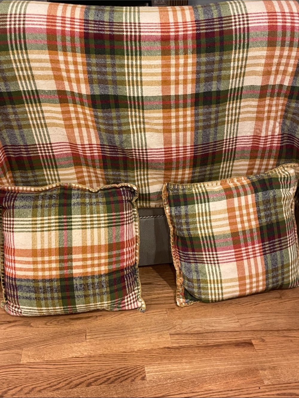 Pine Cone Hill Plaid Throw and Matching Pillows - Multicolor Tartan Set